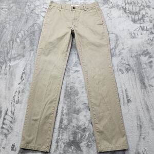 Amazon Essentials Pants Mens 28W 32L Tan Khaki Slim-Fit Flat-Front‎ Chino Preppy